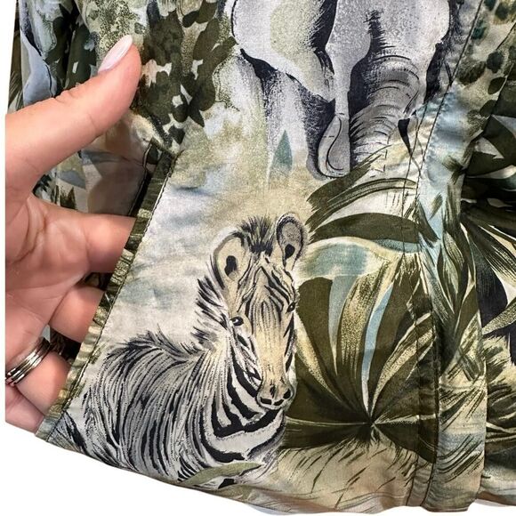 VTG EVR 90s Y2K Satin Jungle Safari Lightweight Windbreaker Jacket Women Size PS - Picture 5 of 16